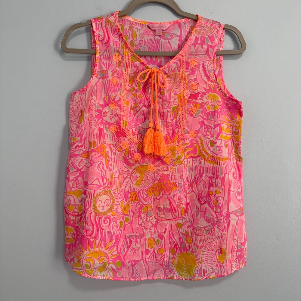 Lilly Pulitzer Kini In The Keys Lauren Sleeveless‎ Tank Top Size XS